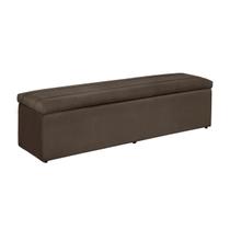 Baú Helena 100Cm Calçadeira Estofada Suede Marrom Claro