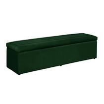 Baú Helena 100Cm Calçadeira Estofada Suede Verde Militar