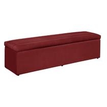 Baú Helena 158Cm Calçadeira Estofada Suede Vermelho