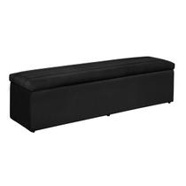 Baú Helena 193Cm Calçadeira Estofada Suede Preto