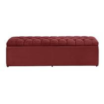 Baú Imperatriz 100Cm Calçadeira Estofada Suede Vermelho