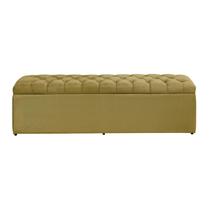 Baú Imperatriz 193Cm Calçadeira Estofada Suede Amarelo