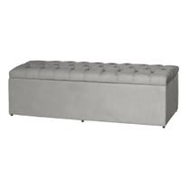 Baú Imperatriz 193Cm Calçadeira Estofada Suede Bege
