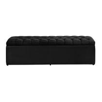 Baú Imperatriz 193Cm Calçadeira Estofada Suede Preto