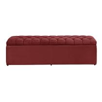 Baú Imperatriz 193Cm Calçadeira Estofada Suede Vermelho