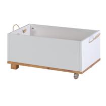 Baú Infantil Doug 60cm X 36cm X 30cm Branco/Amêndoa