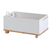Baú Infantil Doug 60cm X 36cm X 30cm Branco/Amêndoa Baú Infantil Doug 60cm X 36cm X 30cm Branco/Amêndoa