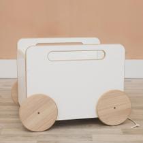 Baú Infantil Organizador de Brinquedos com Rodinhas - Midi Branco Baú Infantil Organizador de Brinquedos com Rodinhas - Midi Branco