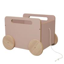 Baú Infantil Organizador de Brinquedos com Rodinhas - Midi - Rosa