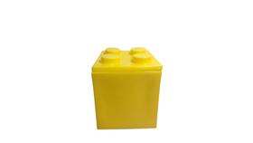 Baú lego guarda volumes amarelo-material premium atóxico-caixa organizadora de encaixe-caixa decorativa quarto kids-vale - Valentina Brinquedo