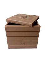 Baú Madeira Rústico Não É Segredo Marrom Rodinha 40X44