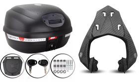 BAU MOTO 33L MONOLOCK GIVI E-33NT + BAGAGEIRO SCAM Fazer 250 Scam Fiberforce Fz25 2018 ATÉ 2024