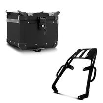 Baú Moto Alumínio Top Case 35 Litros + Bagageiro Super Adventure Versys 650 2010 À 2013