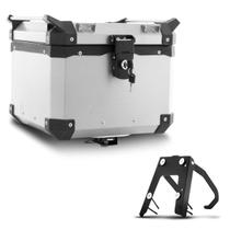 Baú Moto Alumínio Top Case 35 Litros + Base de Fixação Super Adventure BMW G 650 GS 2010 À 2015 Baú Moto Alumínio Top Case 35 Litros + Base de Fixação Super Adventure BMW G 650 GS 2010 À 2015