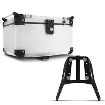 Baú Moto Alumínio Top Case 48 Litros + Bagageiro Super Adventure CB 500X 2014 À 2018