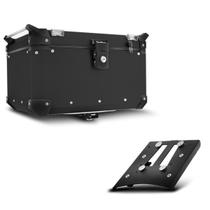 Baú Moto Alumínio Top Case 48 Litros + Base de Fixação Super Adventure Tiger 800 2014 À 2018 Baú Moto Alumínio Top Case 48 Litros + Base de Fixação Super Adventure Tiger 800 2014 À 2018