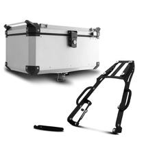 Baú Moto Alumínio Top Case 56 Litros + Bagageiro Super Adventure NC 700/750 2012 À 2018