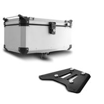 Baú Moto Alumínio Top Case 56 Litros + Base de Fixação BMW R 1200 BMW GS 1200 Premium 2013 à 2019 Baú Moto Alumínio Top Case 56 Litros + Base de Fixação BMW R 1200 BMW GS 1200 Premium 2013 à 2019