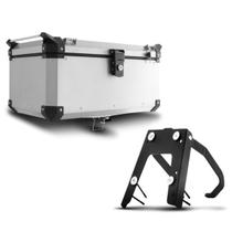 Baú Moto Alumínio Top Case 56 Litros + Base de Fixação Super Adventure BMW G 650 GS 2010 À 2015 Baú Moto Alumínio Top Case 56 Litros + Base de Fixação Super Adventure BMW G 650 GS 2010 À 2015