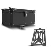 Baú Moto Alumínio Top Case 56 Litros + Base de Fixação Super Adventure Modelo Universal