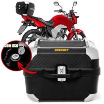 Bau Moto Bauleto Circuit Smart 28 Litros Com Carregador Usb Bauleto para motocicleta
