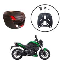 Baú Moto Universal Awa 34 L + Suporte Sup Bajaj Dominar 400
