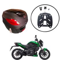 Baú Moto Universal Awa 41 L + Suporte Sup Bajaj Dominar 400