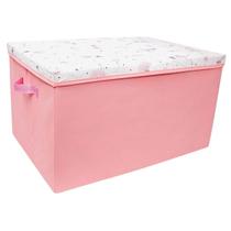 Baú Multiuso Rosa Para Organização Infantil