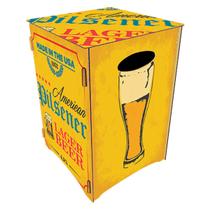 Baú Organizador - Banco Caixa Decorativo - Modelo Cerveja Amarelo - Suporte MDF