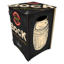 Baú Organizador - Banco Caixa Decorativo - Modelo Cerveja Preto - Suporte MDF