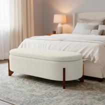 Baú Organizador de Sapatos Puff Thor 135cm Bouclé Cama Casal