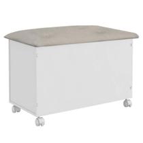 Baú Organizador Elô com Tampo Basculante Estofadado e Rodízios - Móveis Peroba