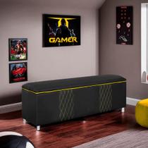 Baú Organizador Fighter Para Quarto Gamer 140cm material sintético