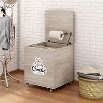 Baú Organizador Para Croche Multifuncional com Rodízios Cor:Cinza Baú Organizador Para Croche Multifuncional com Rodízios Cor:Cinza