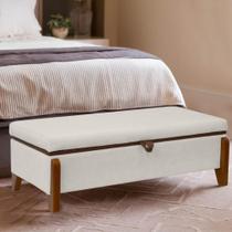 Baú Organizador Puff Bali 140 cm Bouclé Para Quarto e Sala