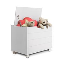 Baú Organizador Toys Caixa De Brinquedos Com Rodizios Branco - Agatha Móveis