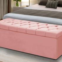 Baú Para Quarto Cama Box Madeira Estofado Solteiro