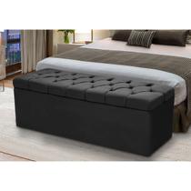 Baú Para Quarto Cama Box Queen Size Madeira Estofado