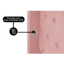 Baú Para Quarto Cama Box Queen Size material sintético Estofado