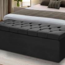 Baú Para Quarto Pé de Cama Box King Size Madeira Estofado