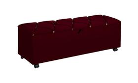 Baú Porta Enxoval Jade Com Rodízios 85cm Vermelho - Premier Estofados