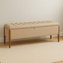 Baú Puff Estofado Cama Solteiro 90cm Para Quarto Sala Calçadeira Organizador Guarda Objetos com Capitonê Tecido Veludo Envio Cancún