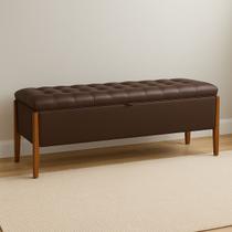 Baú Puff Estofado Cama Solteiro 90cm Para Quarto Sala Calçadeira Organizador Guarda Objetos com Capitonê Tecido Veludo Envio Cancún