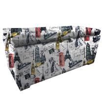 Bau puff organizador porta treco brinquedos sapatos infantil multiuso Paris Vermelho Bau puff organizador porta treco brinquedos sapatos infantil multiuso Paris Vermelho