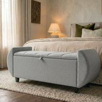 Baú Puff Recamier Divã Tóquio 130 cm Linho Premium Organizador Pé Reforçado Ideal Cama Casal Queen Quarto Closet Baú Puff Recamier Divã Tóquio 130 cm Linho Premium Organizador Pé Reforçado Ideal Cama Casal Queen Quarto Closet