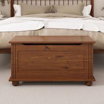 Baú Quarto Banco Organizador Madeira Castanho Bristol