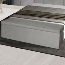 Baú Raissa 100Cm Calçadeira Estofada Suede Bege Claro