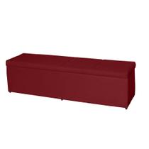 Baú Raissa 100Cm Calçadeira Estofada Suede Vermelho