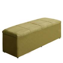 Baú Raissa 138Cm Calçadeira Estofada Suede Amarelo Baú Raissa 138Cm Calçadeira Estofada Suede Amarelo