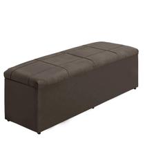 Baú Raissa 138Cm Calçadeira Estofada Suede Marrom Claro